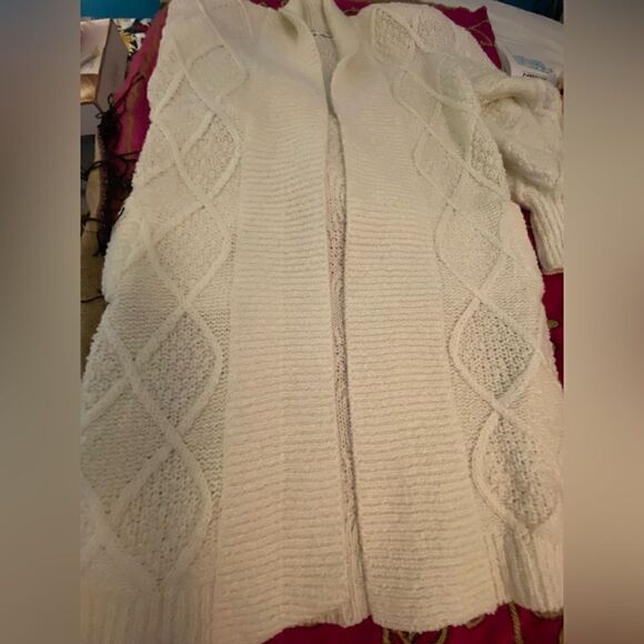 Sweater heavy long coat like warm great condition cozy warm cream - Picture 5 of 11